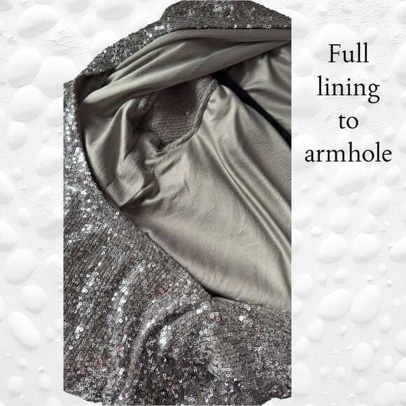 Gorgeous 'Rock & Shine" Reitmans Silver Sequin Crossover Top – XS/S – NWOT - Picture 7 of 10